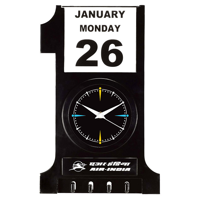 Wall Clock with Key Chain Holder and Calendar